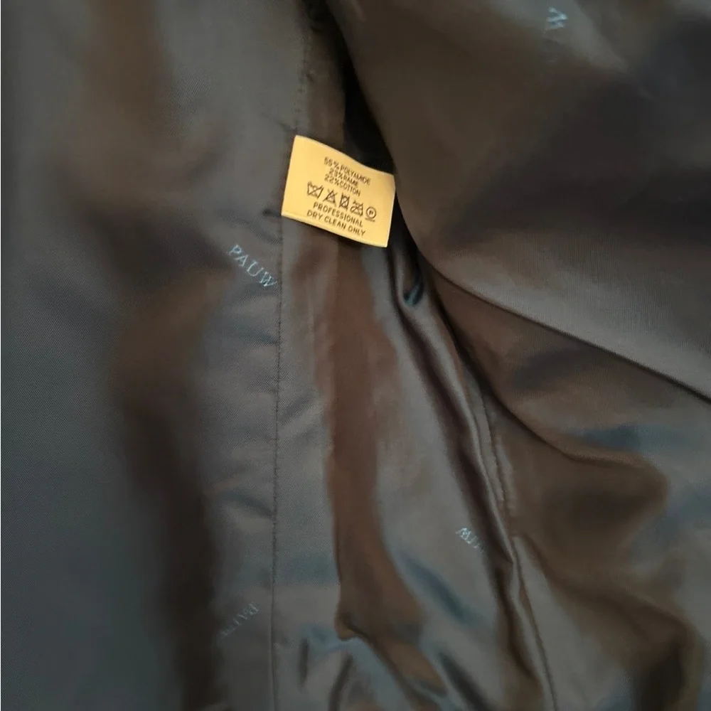 Pauw Amsterdam navy blue linen blend collarless blazer size 5 - Picture 4 of 7